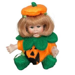Marie Osmond Small Dolls for All Seasons Halloween Doll Porcelain Tiny Tot